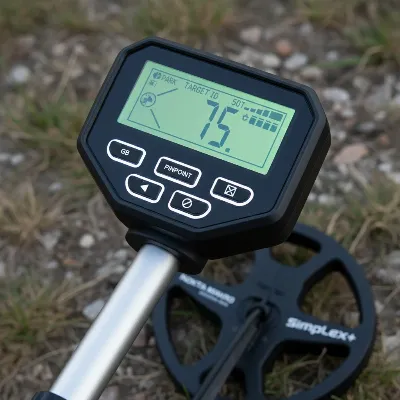 Nokta Makro Simplex control panel with display and coil